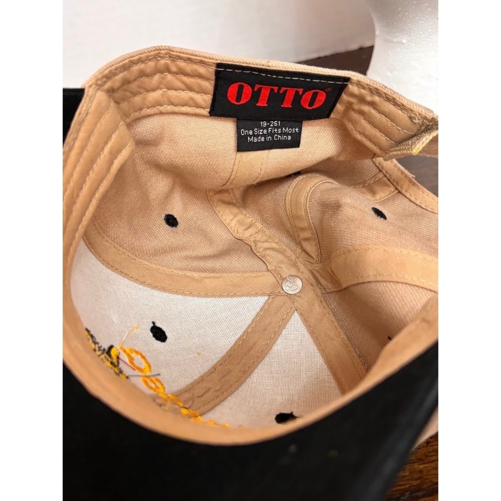 Otto Aviation Airplane N1636Q Embroidered Hat Tan Black Adjustable Cap - Picture 4 of 5